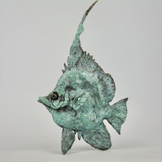 Sea Angel Fish - Verdigris Patina Bronze by Andrew T Szymczyk